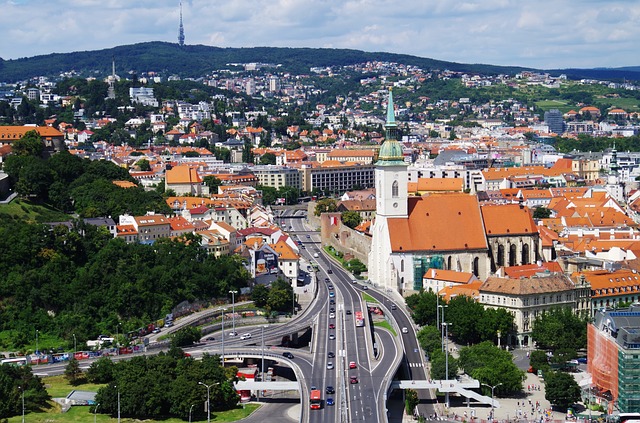 pohled na Bratislavu